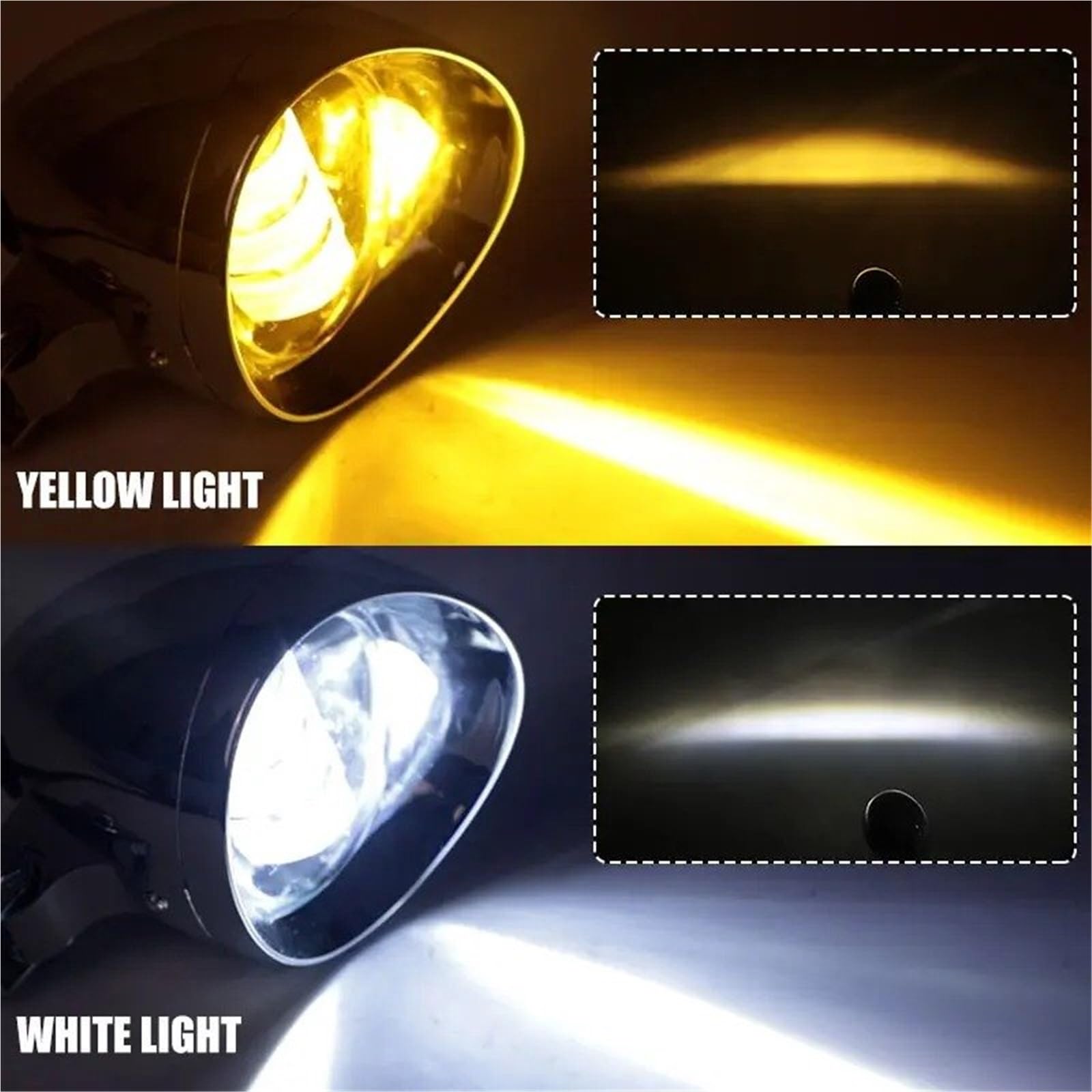 Faro De Motocicleta Foco LED Motocicleta Faros Antiniebla Doble Color Altas Para Coches Camiones SUV UTV 12 V Auxiliar Conducción LED