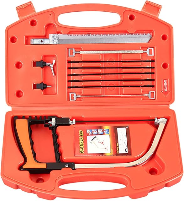 UAlienva 12pcs Handsaw Set, Metal Handheld Hacksaw Tile Saw, Multifunction Handheld Hacksaw Set with 6 Steel Saw Blades for Cutting Wood Tile Glass Metal Plastic