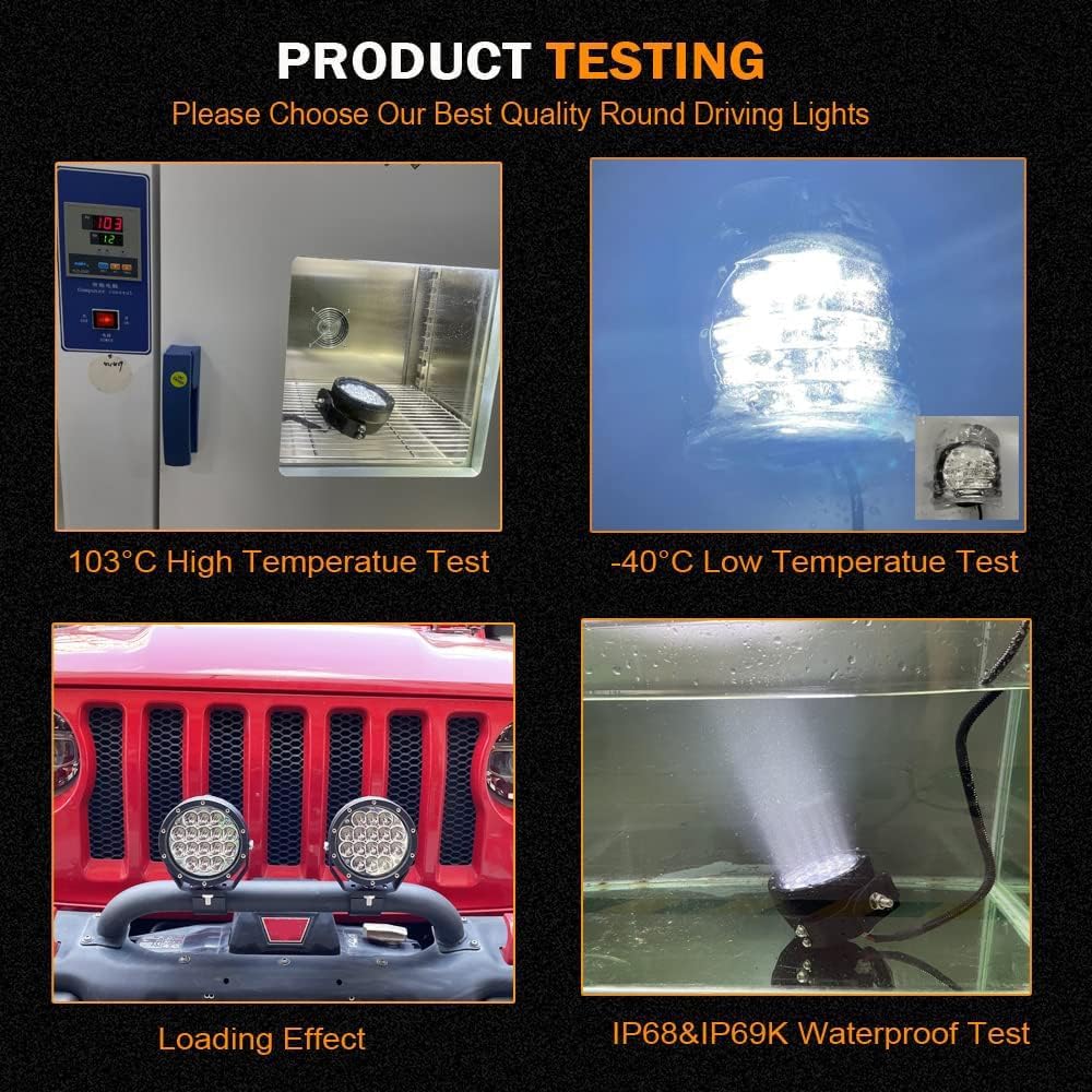 BIGLION.X Pair 160w 5 Inch Round Led Offroad Driving Lights Fog Lights 18800LM Offroad Spot Light Driving Light Pods Light Bar with Wiring Harness 12V 24V for Car Trucks SUV UTV ATV