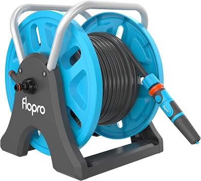 EVERYDAY garden hose reel 20m 2-in-1 ideal as free standing or wall mounted hose reel. Robust frame for stability. Complete with SUPERGRIP hose pipe connector set & nozzle- Fits all brands