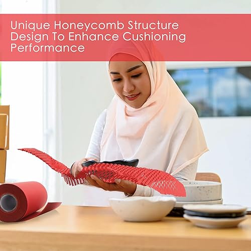 Miniatura 2 de Papel de embalaje de nido de abeja, rollo de embalaje de panal de abeja de 11.5 x 164 pies, papel de embalaje ecológico, papel de estraza de