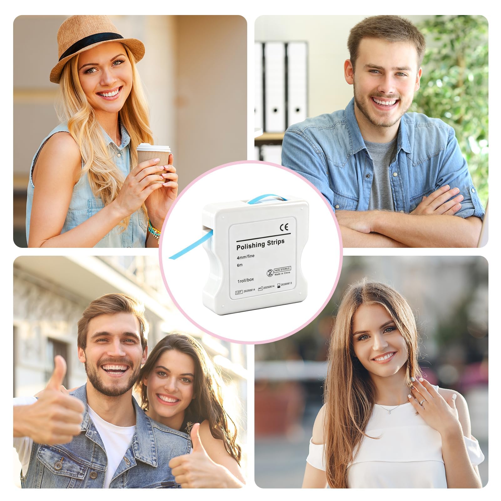 Papel de lija interdental 6 m arena fina rollo resina pulido dental