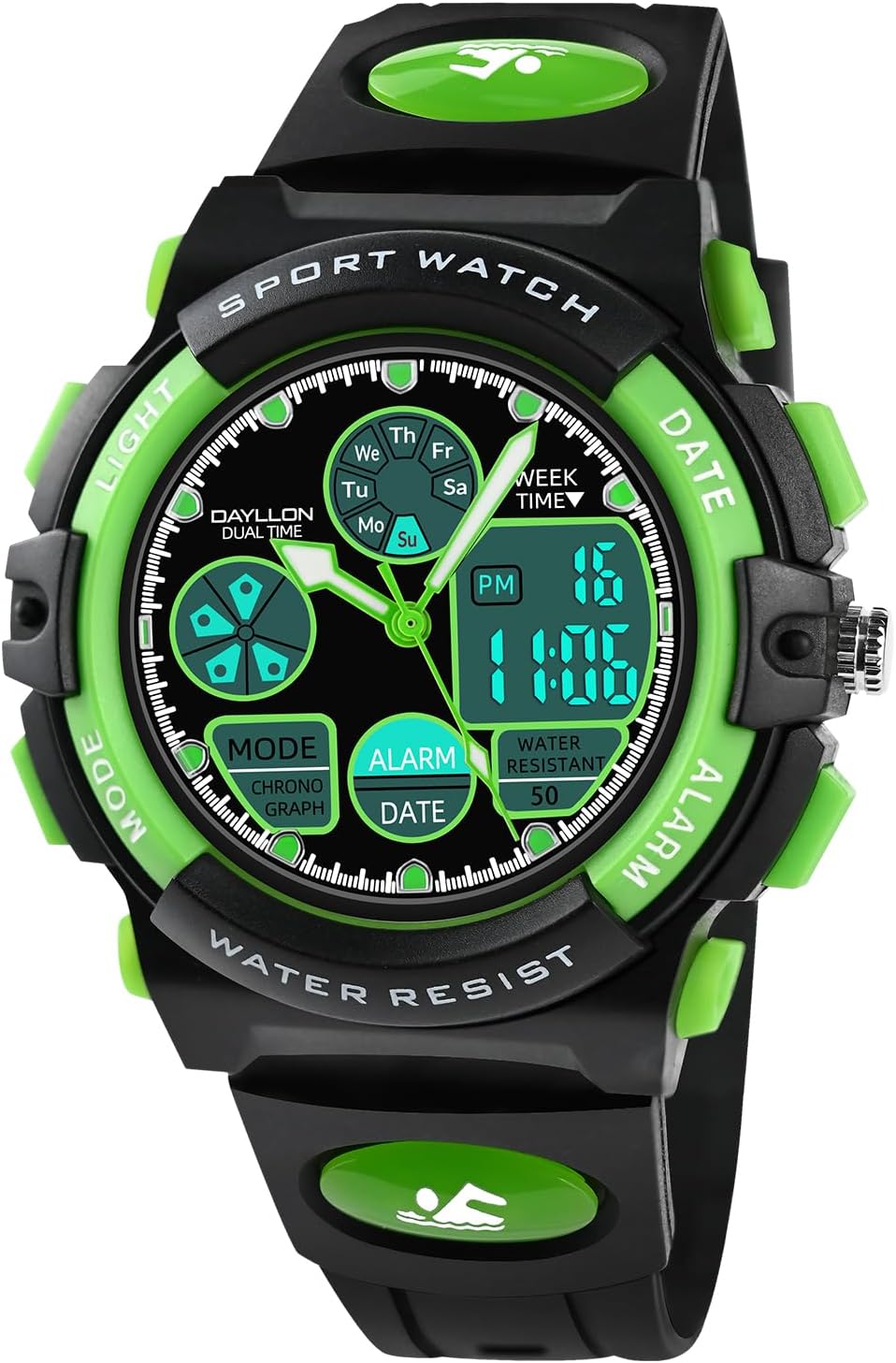 Dayllon Boys Watch,Kids Watch for 5-15 Year Old Boys,Digital Sport Outdoor Multi Function Waterproof with LED Alarm Calendar Analog Watch for Kids Gifts