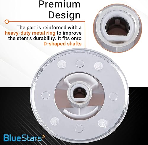 Miniatura 6 de BlueStars Pomo de control irrompible WE01X20378 con anillo de metal, compatible con secadoras y lavadoras G.E. Sustituye a WE01X20432 WH01X10307