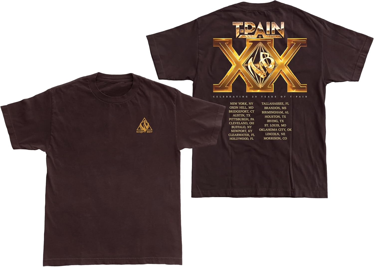 Official 20 Years of T-Pain Tour Dateback T-Shirt