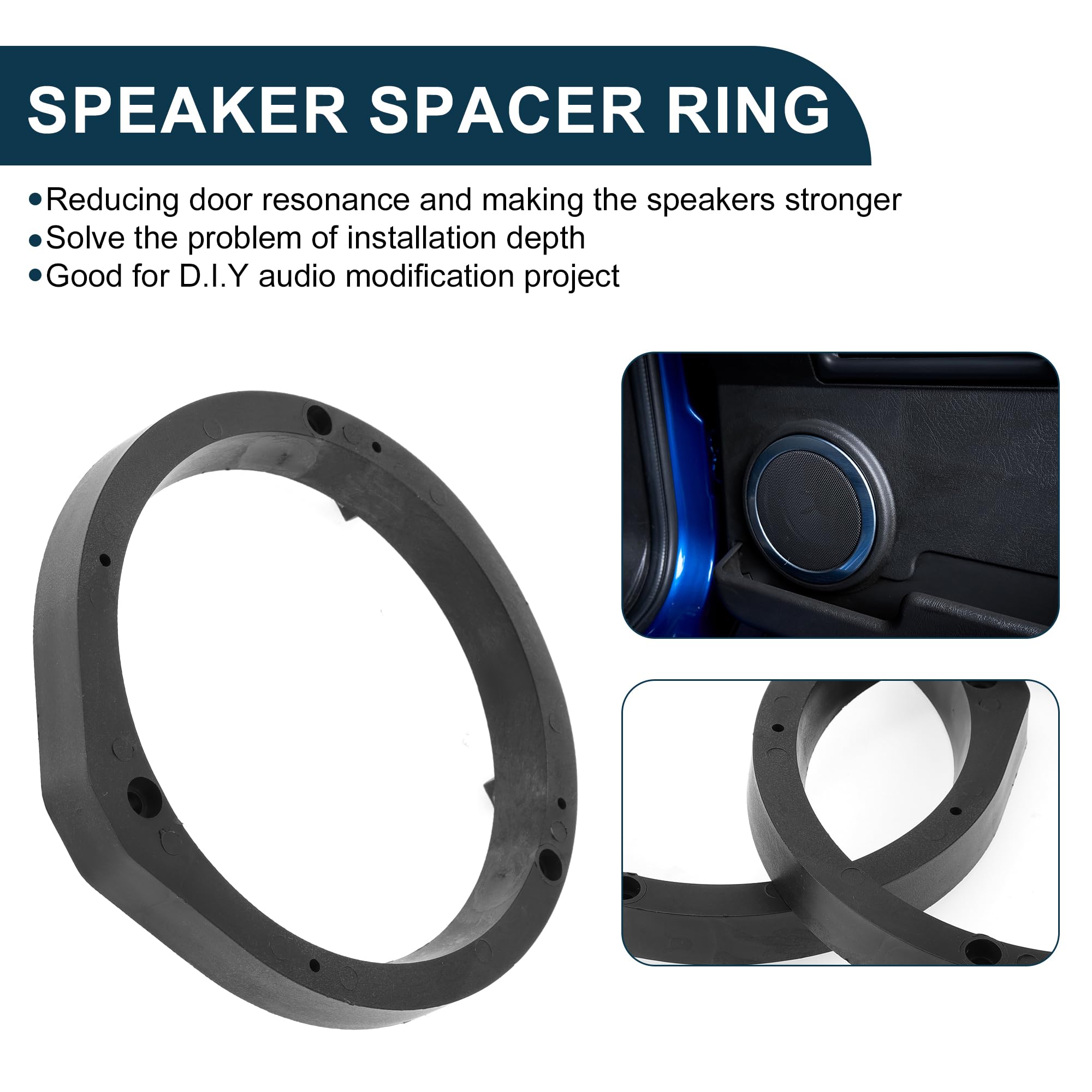 Anillo Espaciador De Altavoz Adaptador De Altavoz Tweeter Para Honda Accord 2008-2012 Impermeable Negro 2 pc