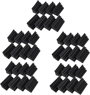 Black Soundproofing Insulation Trap Acoustic Wall Foam Padding Studio Foam Tiles (40PCS, Black)