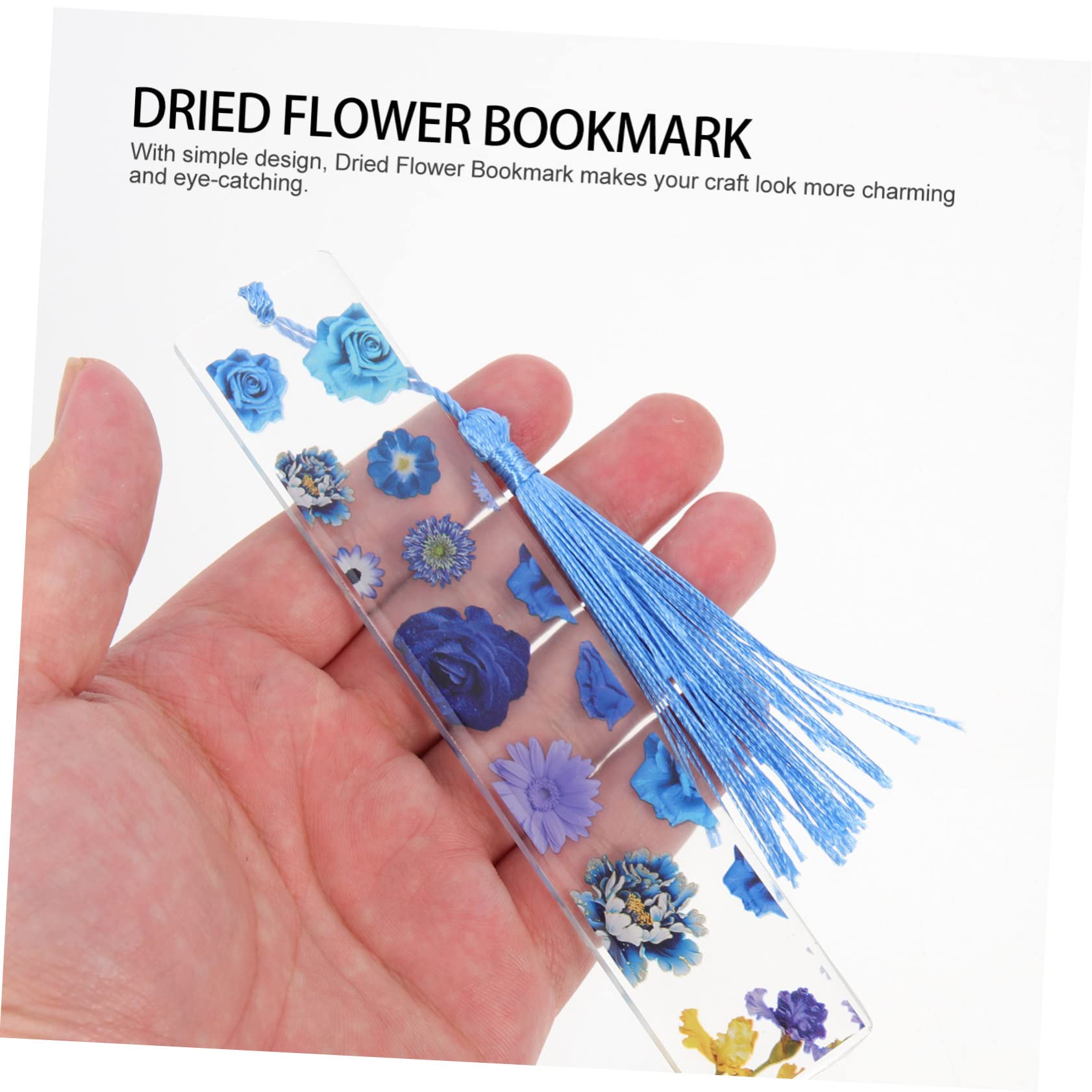 Lurrose 10stücke Getrocknete Blumen Lesezeichen Dekorative -lesezeichen Mit Echten Blumen Design Rosa Und Blau Für Studenten Und Bücherliebhaber