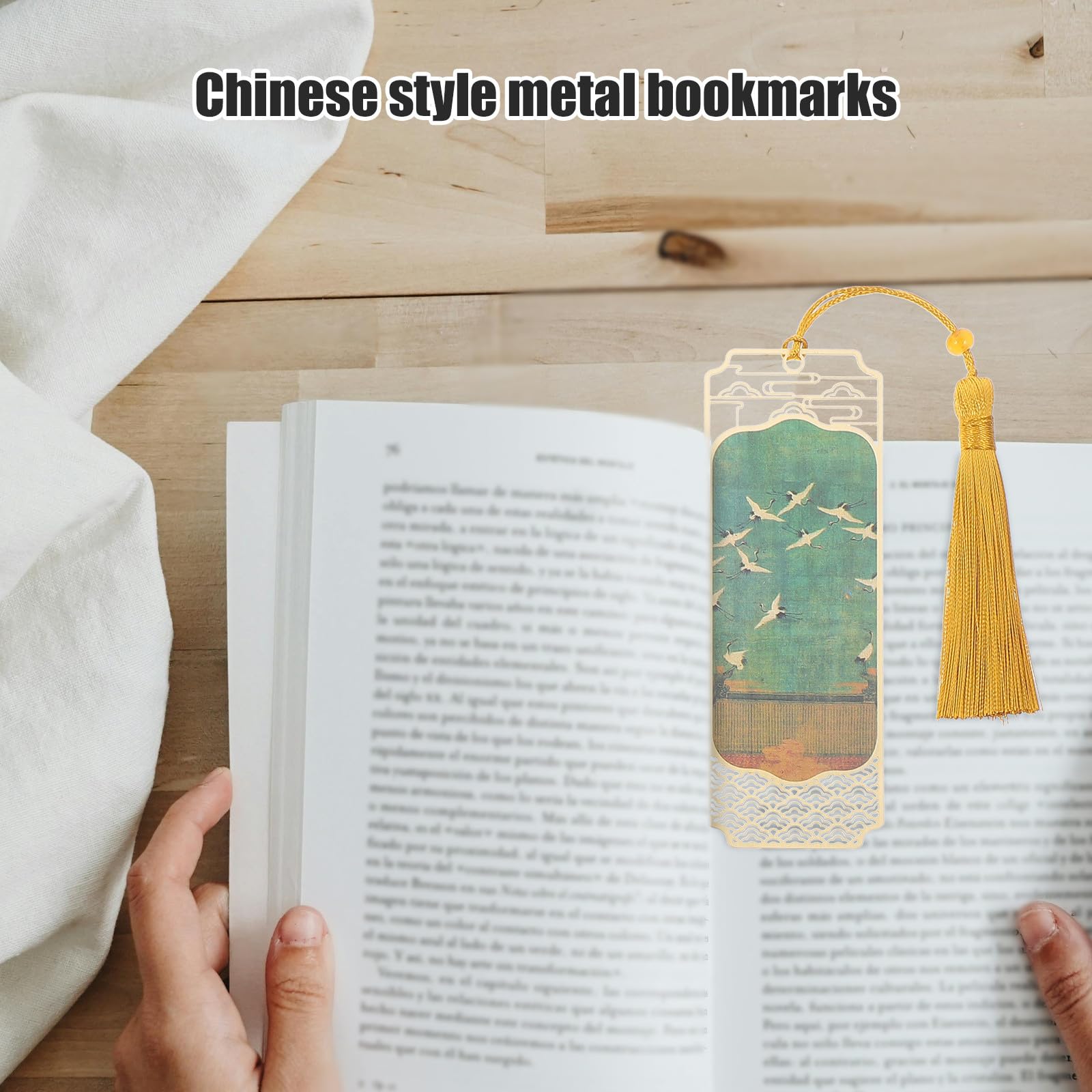BETOOKY Antikes Metall Lesezeichen Satz mit Chinesischem Motiv Dekoratives Vintage Buchzeichen Wiederverwendbares Lesezeichen für Bücher und Notizbücher Praktisches Geschenk für Leser