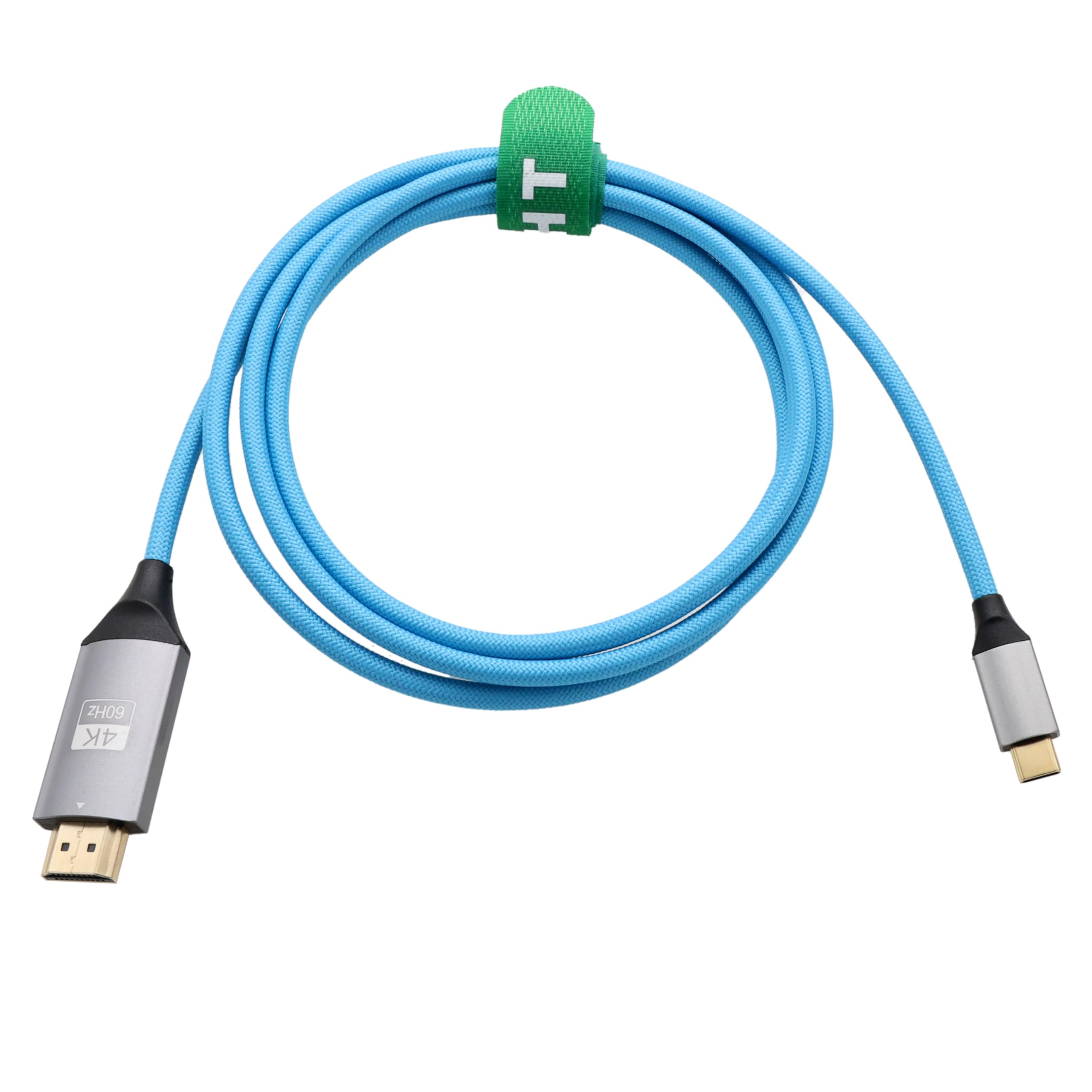 HangTon Cavo USB tipo C a HDMI 4K 60P per laptop, telefono, tablet a monitor TV HD, schermo proiettore, per iPhone 15/16, MacBook Pro/Air, Dell, Galaxy S24, blu intrecciato, 90 cm