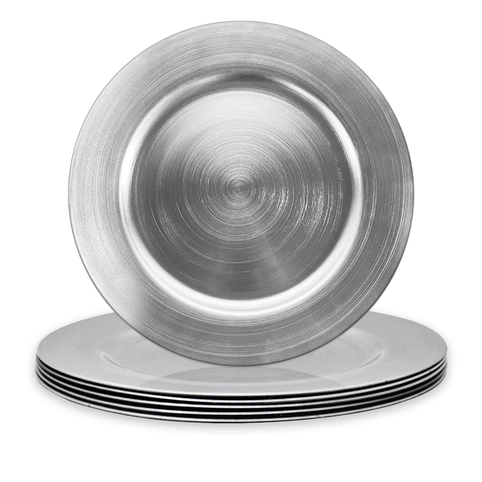 Opexscal Silver Charger Plates, Set of 6