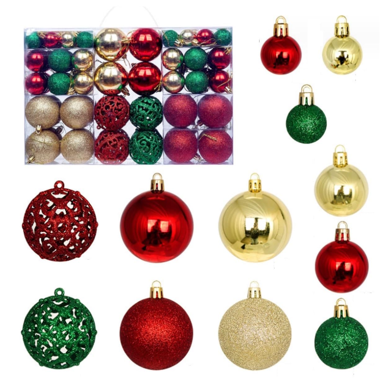 Boules De Noël En Plastique Incassable - Lot De 16, Avec Lanières, Pour Sapin, Mariage, Fête, Décorations Réutilisables