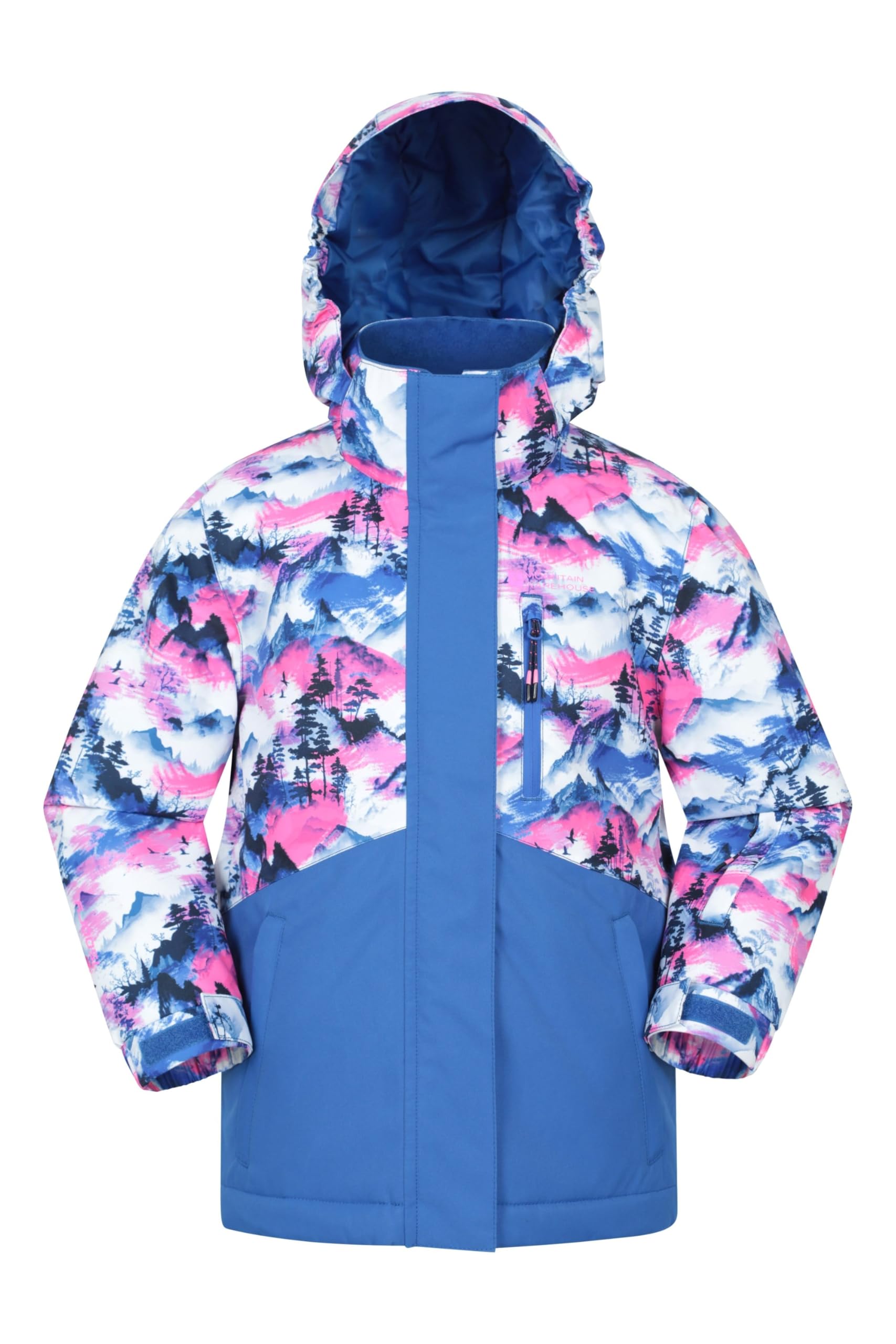 Mountain Warehouse Bright Pink Himalayan Kids Waterproof Ski Jacket - Breathable Childrens Coat Withtaped Seams & Detachable Hood - Snowboarding Teen Size 13 Years
