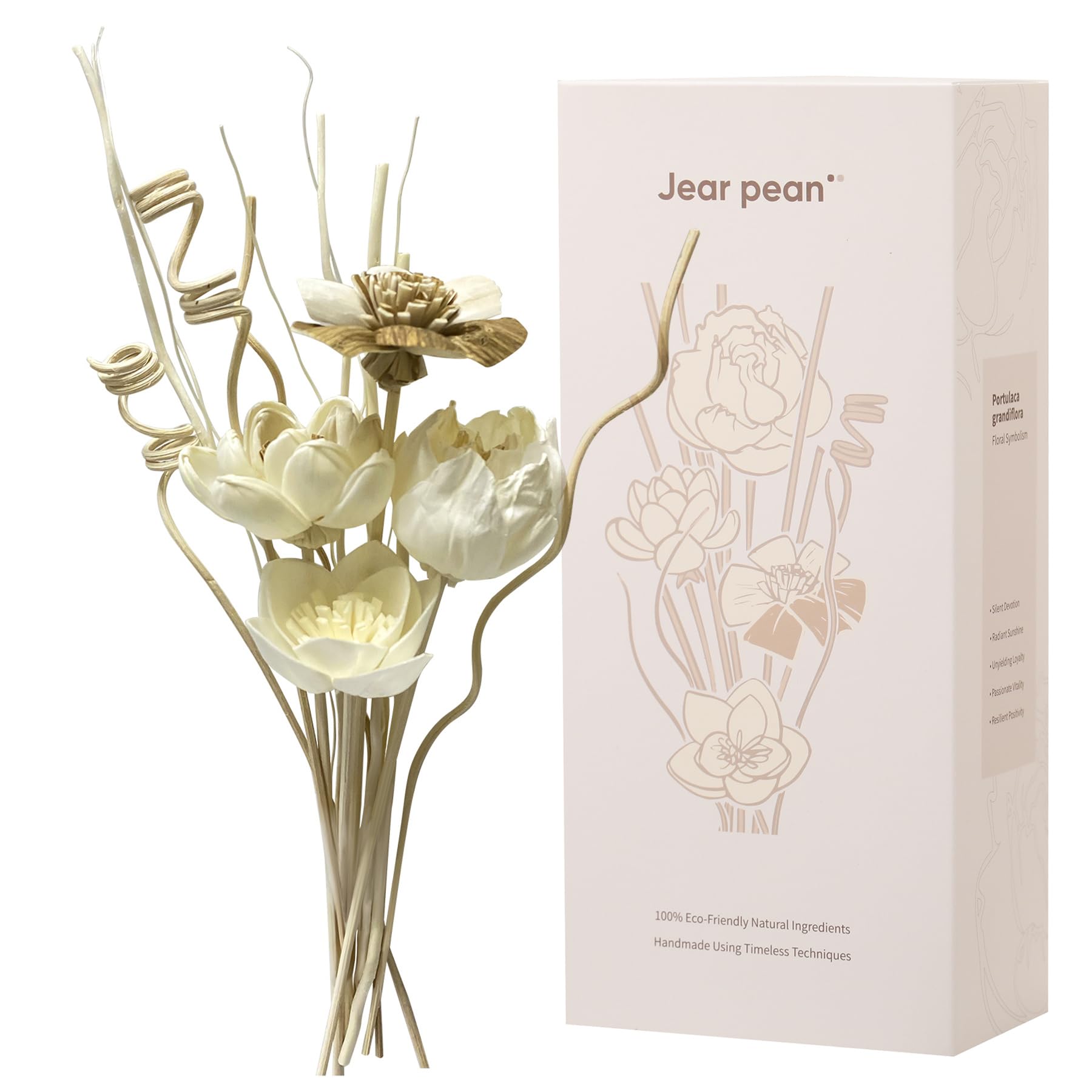 Reed Diffuser Sticks, Reed Diffuser Sticks Flowers, Reed Diffusers Set for Bathroom, Reeds Diffuser for Home, Bedroom Decor, Office,12Pcs, Natural Flower
