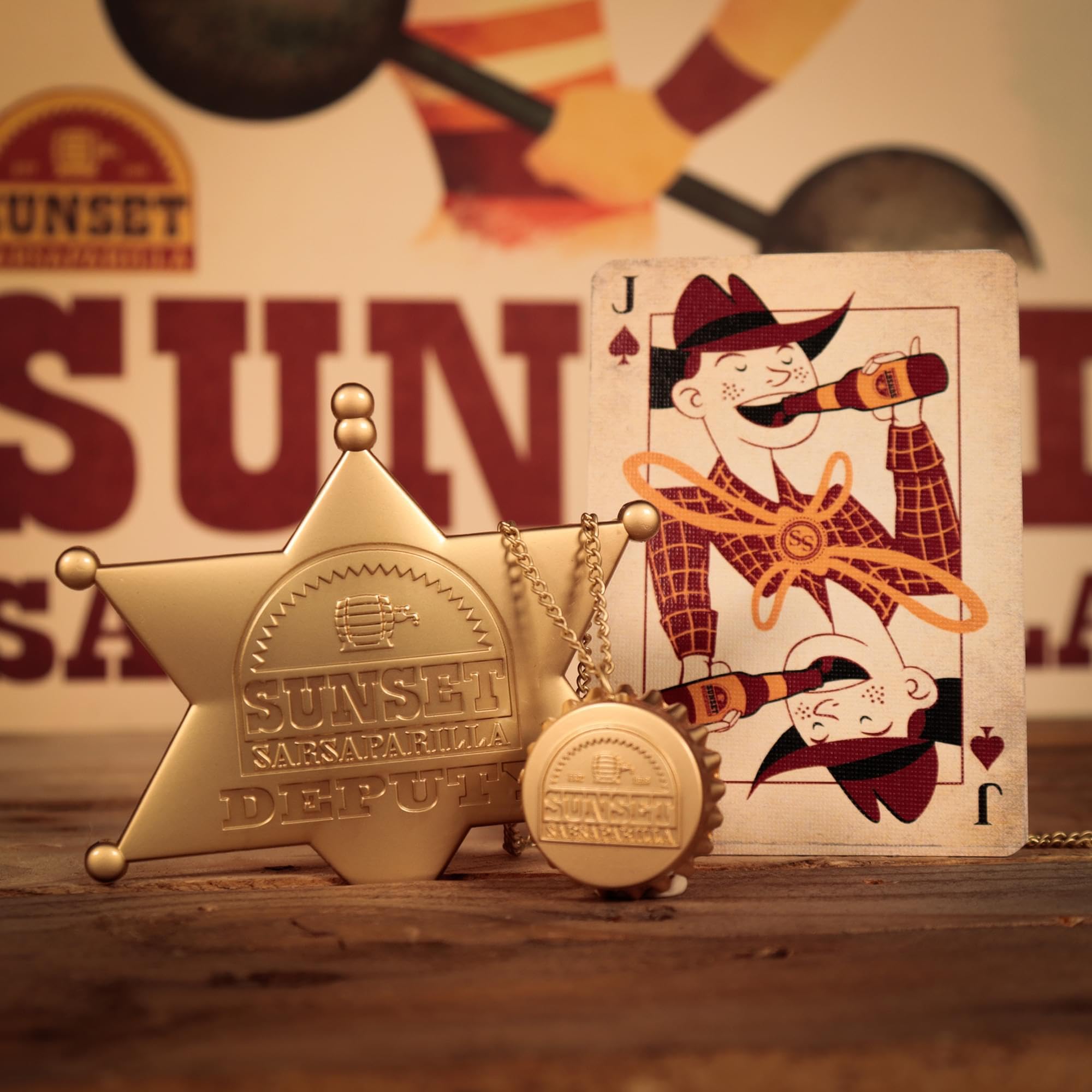 Zestaw kolekcjonerski Sarsaparilla Fallout Sunset - specjalna edycja w kolorze złotym | zawiera 3 unikalne przedmioty | oficjalnie licencjonowany + limitowany do 5000