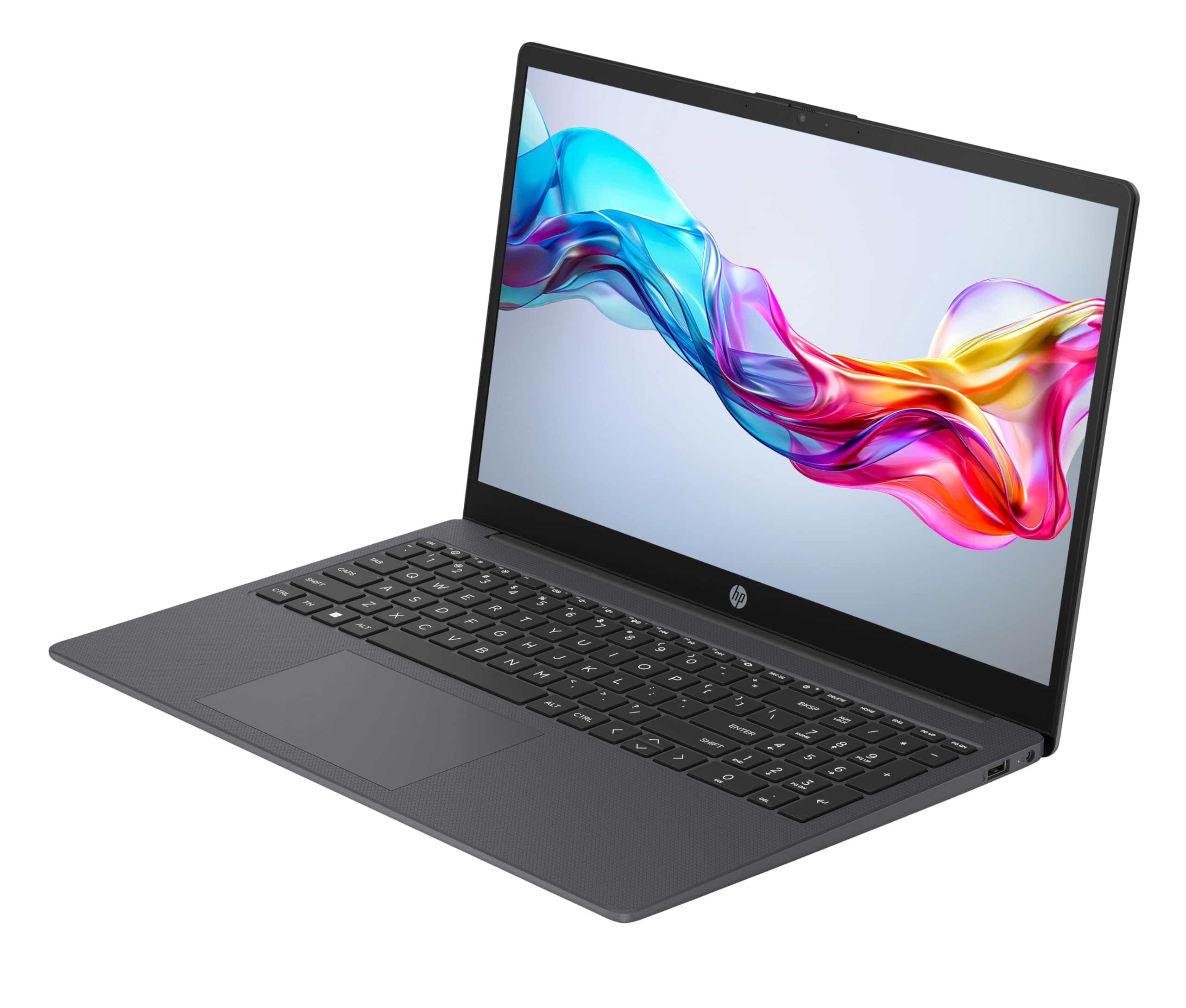 HP 15-fd0001sf 15,6" laptop FHD, laptop (Intel Celeron N100, 4 GB RAM, UFS 128 GB, grafika Intel UHD, Windows 11), szary laptop, AZERTY, Microsoft 365 Personel 12 miesięcy w zestawie