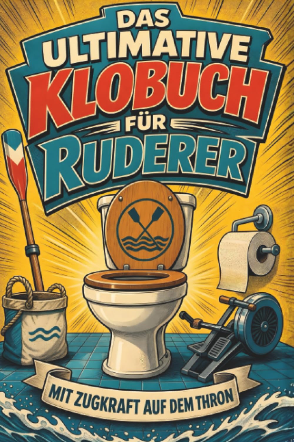 Das ultimative Klobuch für Ruderer: Mit Zugkraft auf dem Thron. Lustiges Geschenk für Fans von Rudern, Schlagzahl und Achter-Boot