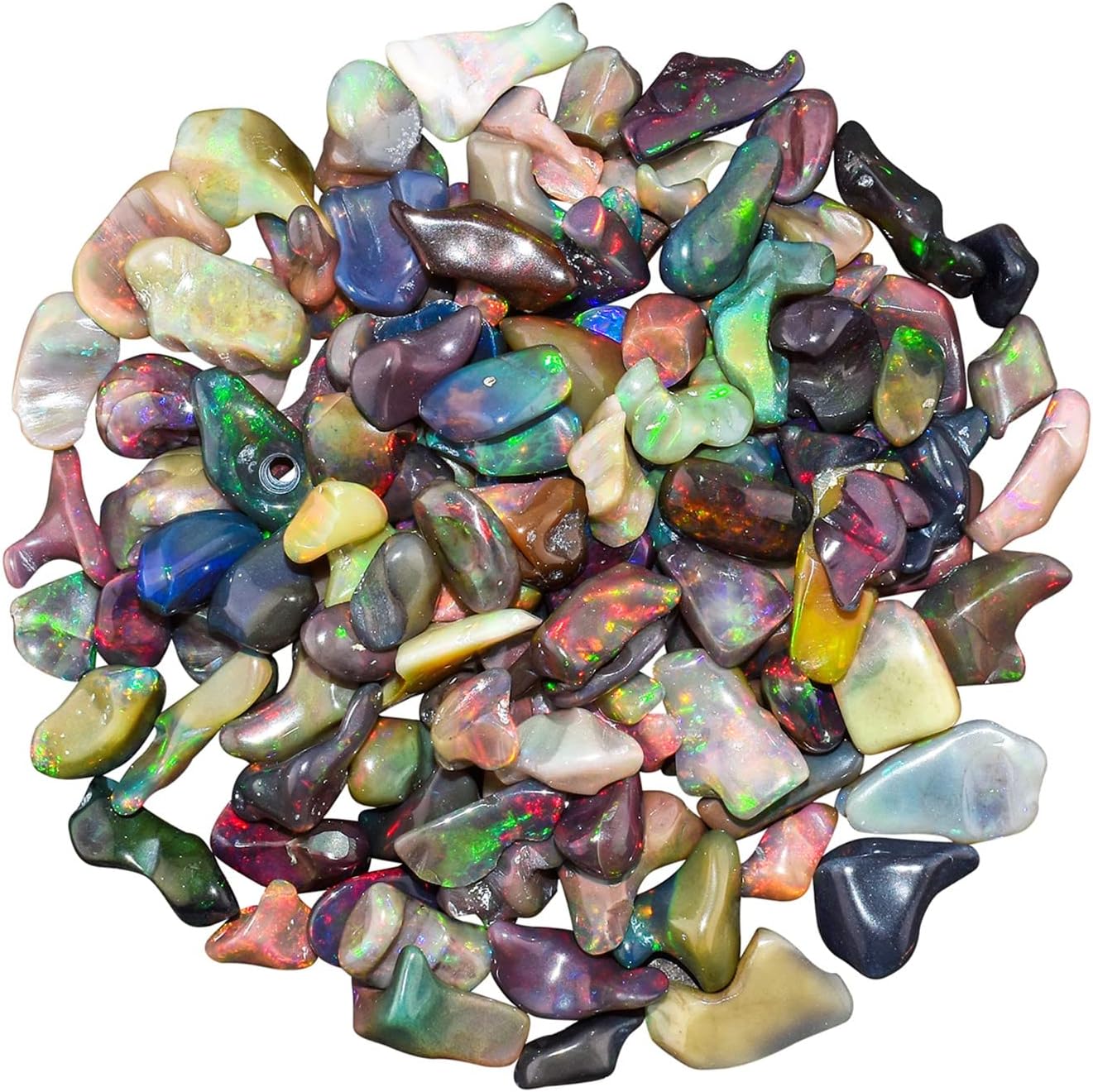 OdrillionGems 天然有機エチオピアブラックオパール宝石、磨かれた