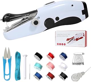 Nähmaschine, Handnähmaschine, Handnähmaschine Elektrisch – Tragbare Mini Elektrische Nähmaschine mit Nähzubehör, Einfach Bedienbar für Anfänger und Kinder, Anwendbar auf Kleidung,Stoffe, Vorhänge(Schw