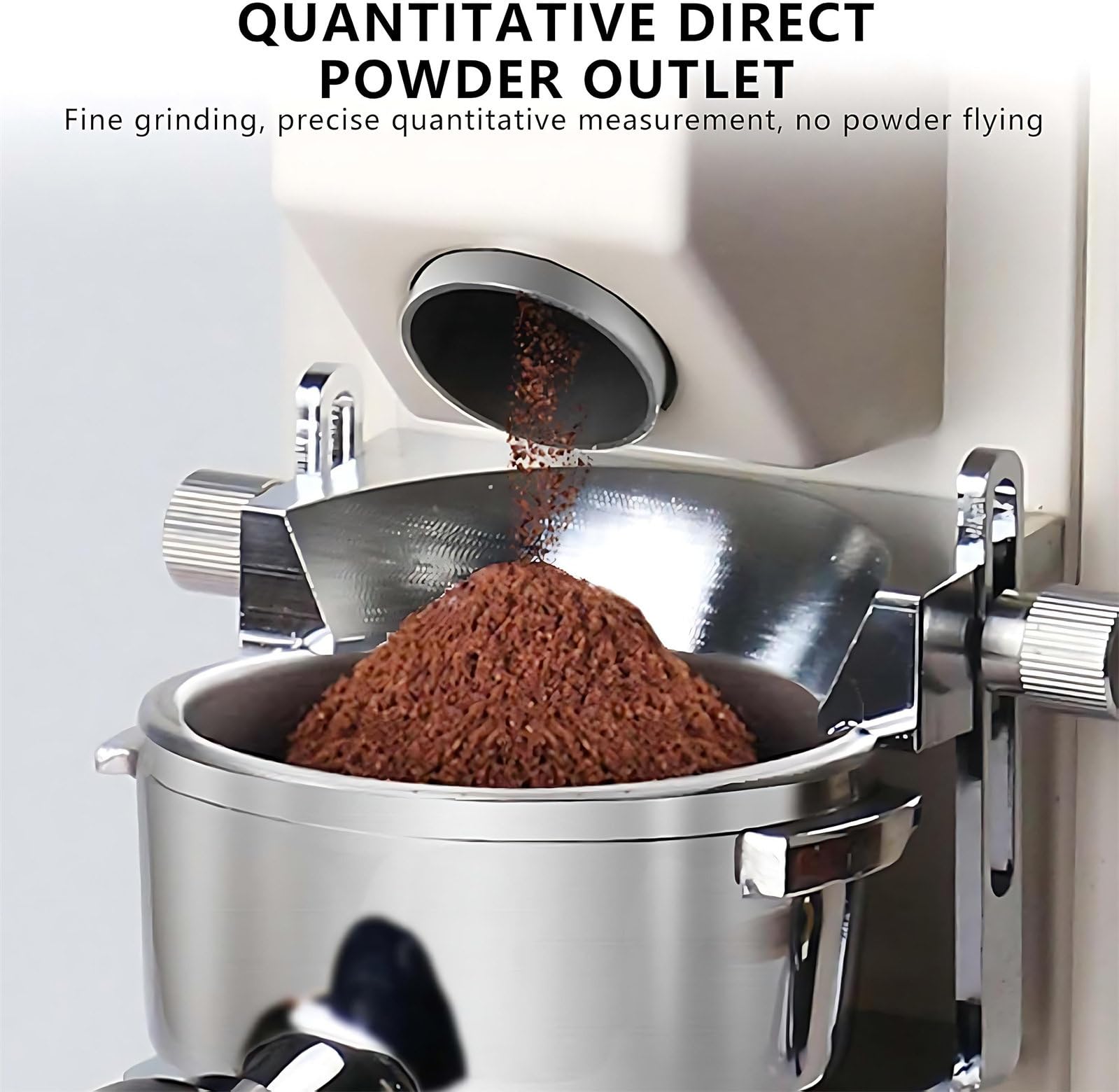 Molinillo De Café Profesional: Molinillo De Café Expreso De Muelas Planas De 64 Mm, Tolva De 1 LB. Modo De Dosificación Dual, 9 Niveles De Molienda Ajustables con Portafiltro Black