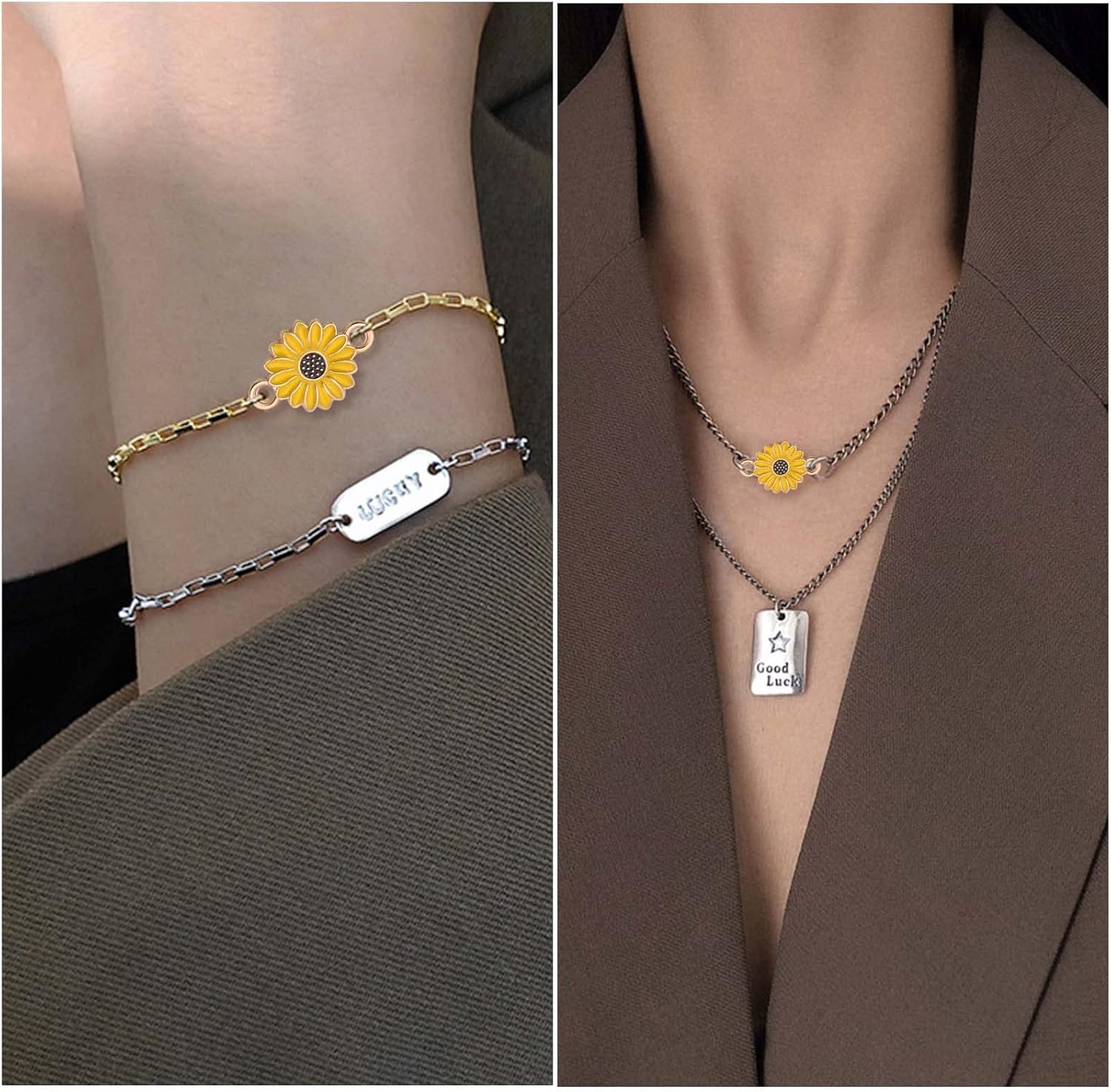 30pcs Enamel Flower Charms Connectors Links Yellow Alloy Floral Sunflower Daisy Flower Dangle Pendants with Double Loops for DIY Bracelet Earring Necklace Jewelry Making - Image 5