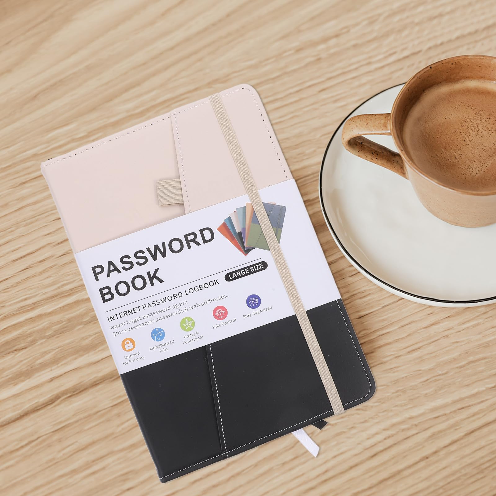 Adressbuch A5 mit Register Telefonbuch für Zuhause und Büro Pu Papier Bruchfest Langlebig Passwortnotizbuch