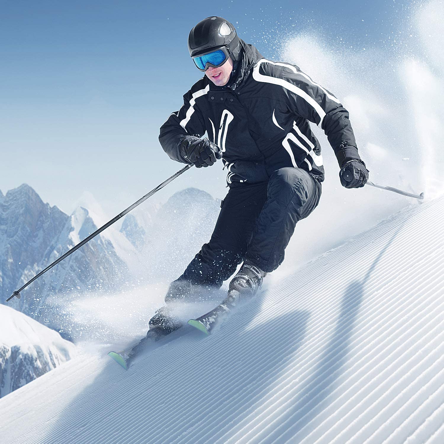 Sportneer Herren Skihose Wasserdicht Wanderhose Softshellhose Winddicht Outdoorhose Warm Gefüttert Winter Snowboardhose Trekkinghose Thermohose Hosenträgerhose