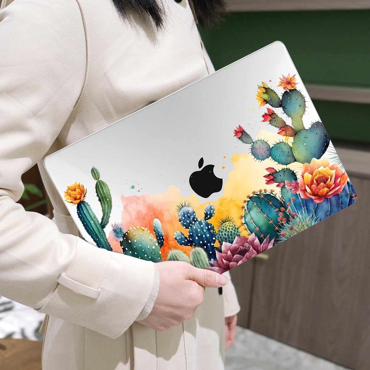 MEEgoodo Case for MacBook Air M4/M3/M2 13.6 inch 2025 2024 2022, Fit Model A3240 A3113 A2681, Compatible with MacBook Air 13 inch, Laptop Hard Shell Case with Keyboard Cover, Tropical Cactus - Image 7