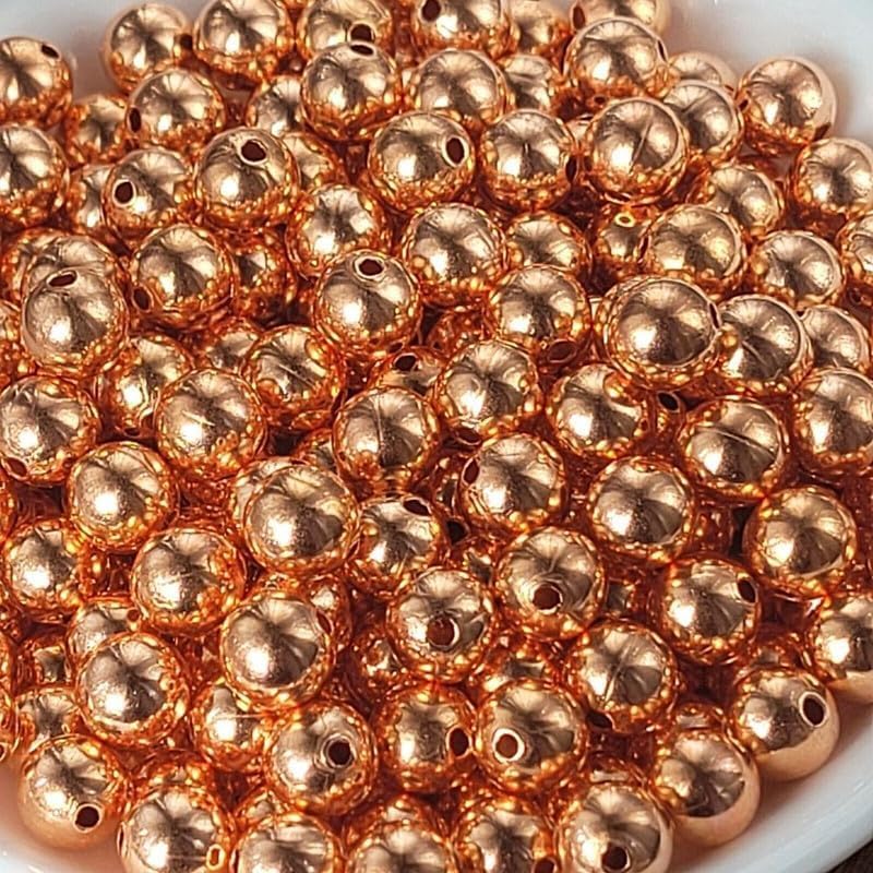 Genuine Smooth Shiny Pure Solid Copper Round Beads Spacer Ball Jewelry with Clear Coat Seamed Beads Finding in Size 8mm