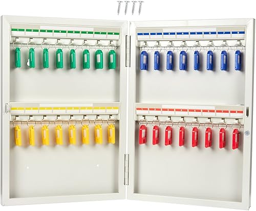 Juvale Caja de cerradura para gabinete de llaves Organizador de llaves para montaje en pared, caja de almacenamiento de llaves segura de acero, 32