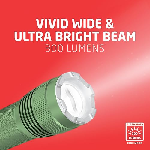 Miniatura 6 de EVEREADY Luz táctica, 300 lúmenes, IPX4 resistente al agua, linterna LED de metal duradera, linterna de metal para interiores y exteriores
