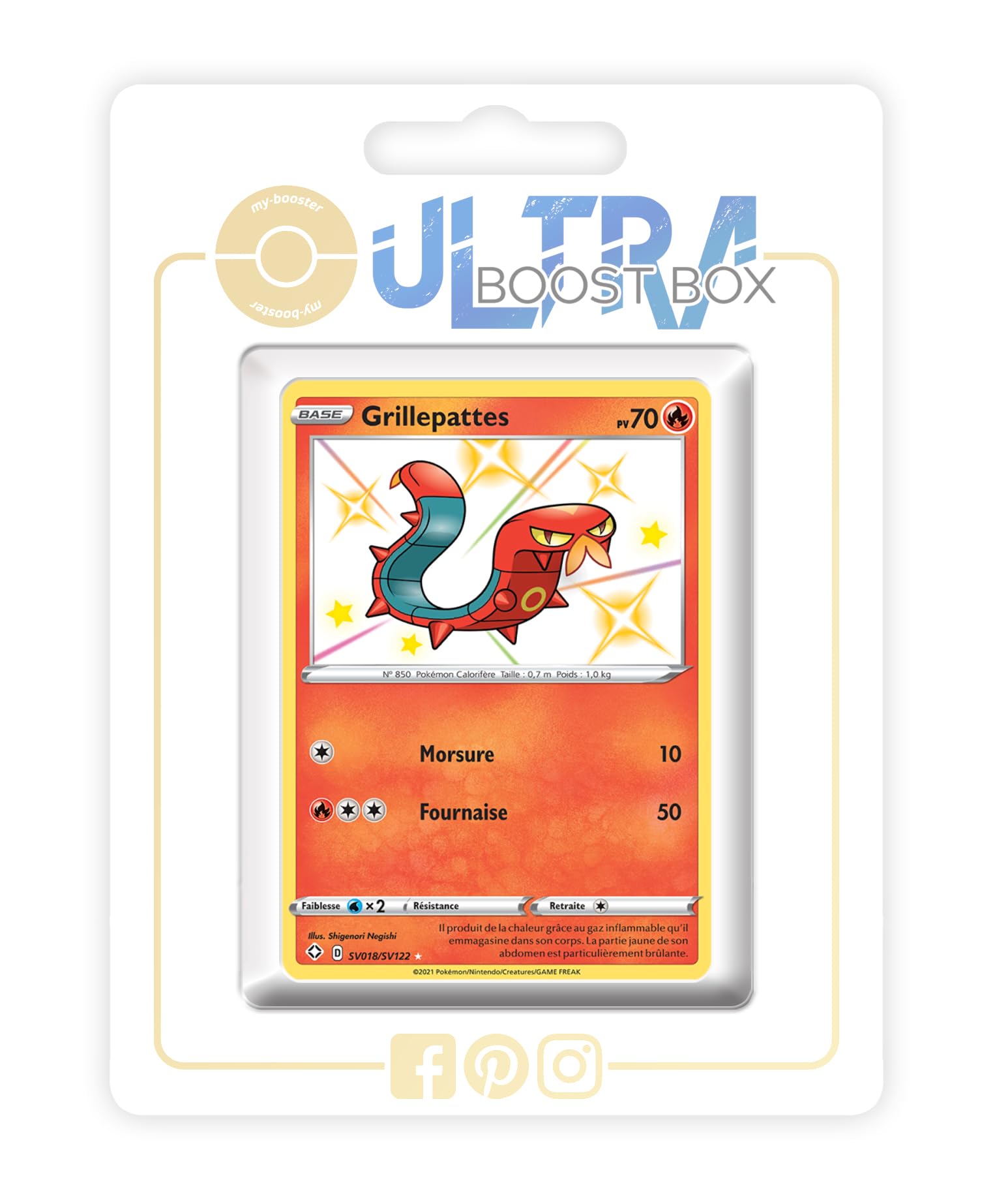 my-booster Grillepattes (Sizzlipede) SV018/SV122 Cromatico Secreto X Écarlate et Violet 4.5 Destinées Radieuses - Box di 10 carte Pokémon Francese