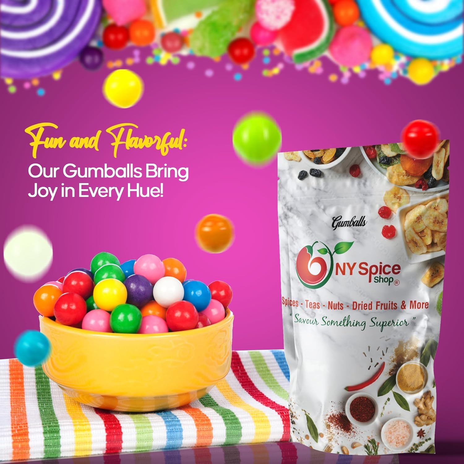 NY Spice Shop Tutti Frutti White Shimmer Gumballs - 5 Pound Gumballs for Gumball Machine - Chewing Gum Dubble Bubble Candy - Fruit Flavored Bulk Candies - Old Fashioned Candy for Machine Refill - 250 Pcs -1 Inch