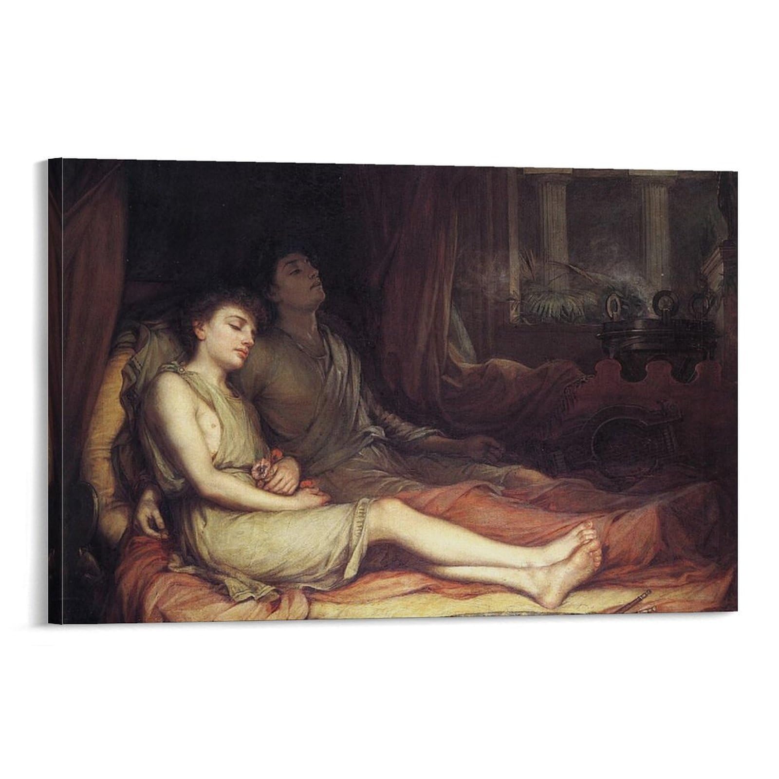 John William Waterhouse Prints 《Sleep And His Half-Brother Death》 Wall Art Poster Decorative Painting Canvas Wall Art Living Room Bedroom 08x12inch(20x30cm) — image 1