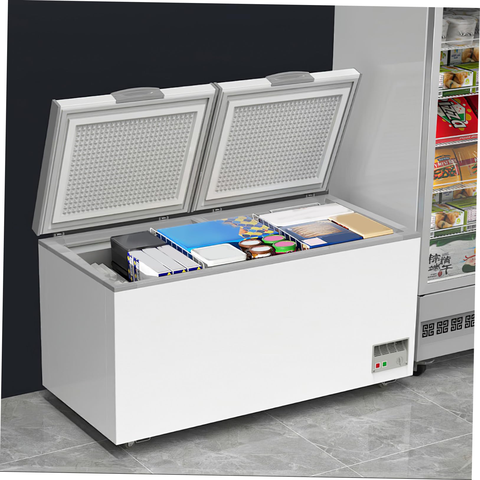 Genérico 2 Piezas Divisor para Congelador de Malla Metálica Separador Resistente de Hierro para Frigorífico Organizador Desmontable para Cocina Supermercado y Hogar