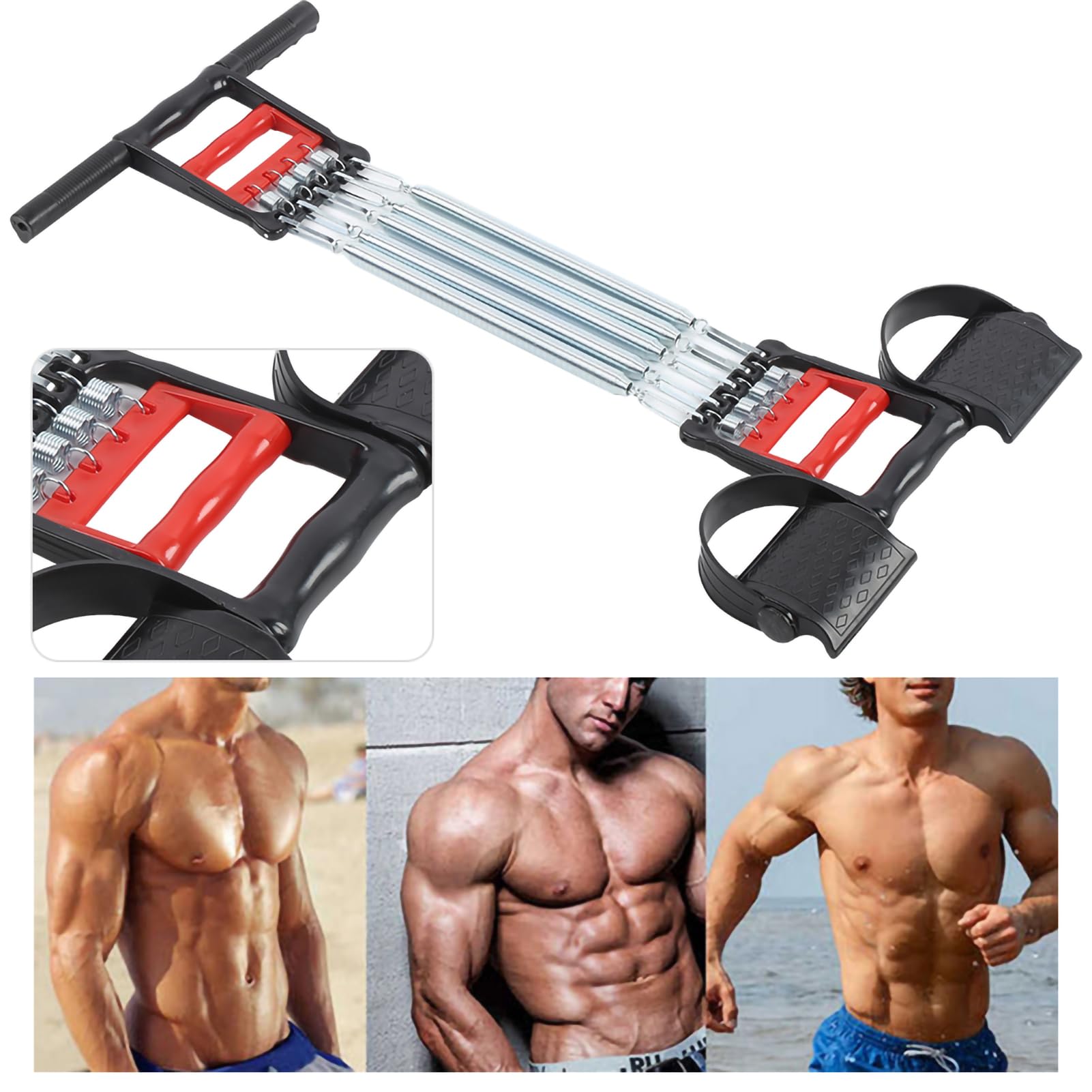 Wielofunkcyjny ekspander klatki piersiowej ze sprężyną pedałową 65 kg Zdejmowany sprzęt fitness Trenażer siły ramion i nóg
