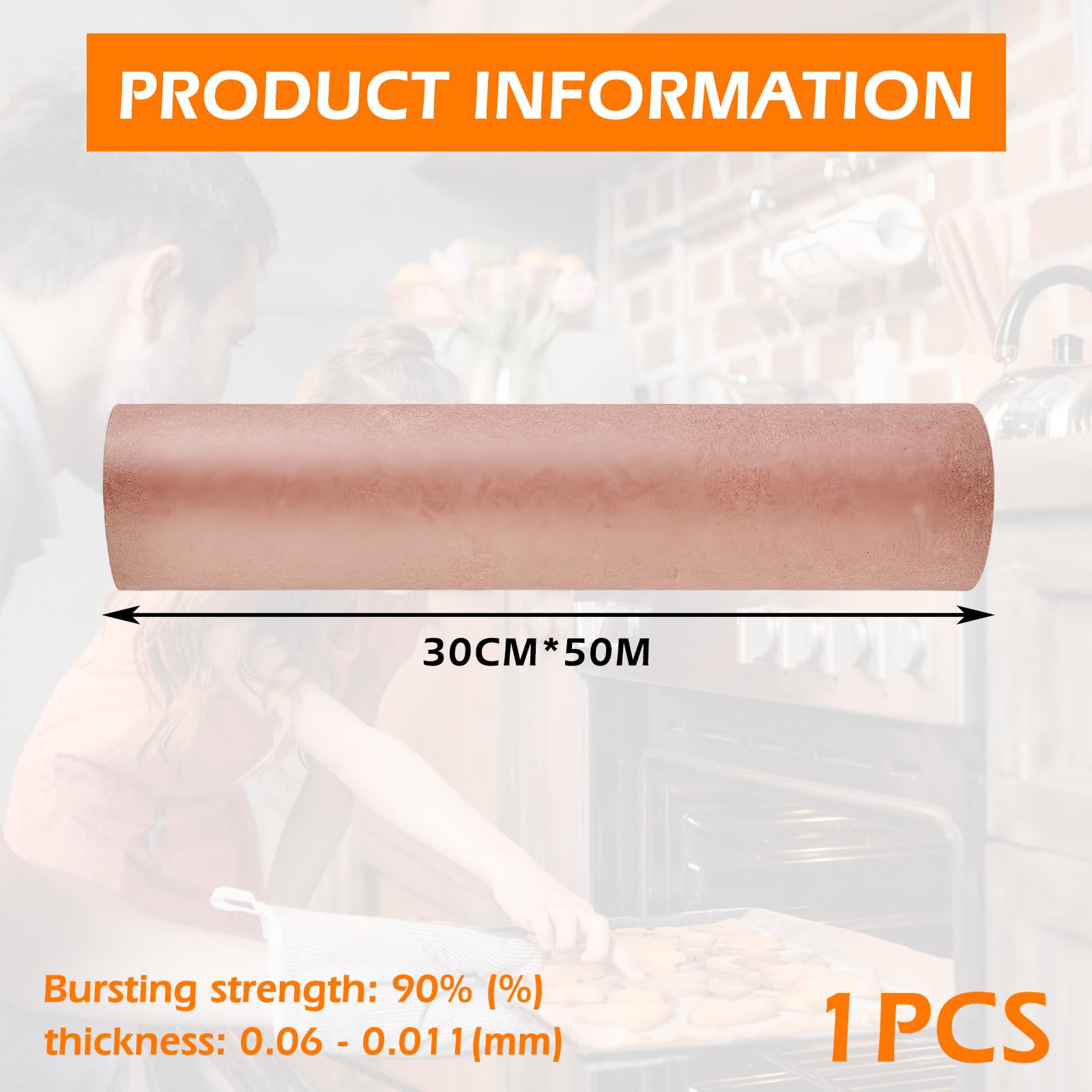 Butcher Paper,30cm*50m Rosa Kraft Butcher,Rotolo Di carta Da Macellaio,Carta kraft,Carta Kraft Per Barbecue Per Affumicare Carne Di Tutte Le Varietà,BBQ Bbq Smoker Grill