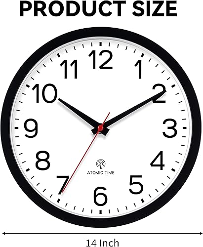 Miniatura 153 de AKCISOT Reloj de pared, moderno y pequeño, funciona con pilas, de 8 pulgadas, silencioso, analógico, clásico, para oficina, hogar, baño, cocina