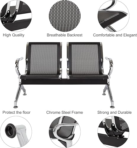 Miniatura 7 de Kinfant Silla de sala de espera  Sillas de recepción de invitados para aeropuerto, hospital, banco, salón, sala de peluquería, sala de conferencias