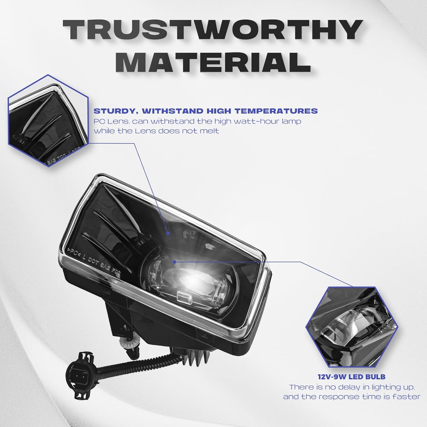 RP Remarkable Power, LED Fog Lights fit for 07-15 Silverado&Suburban/ 07-15 Sierra 07-13 Avalanche/ 10-14 Yukon/ 07-08 Escalade White& Amber DRL Light Clear Lens Off-Road Pair Driving Bumper Lamp