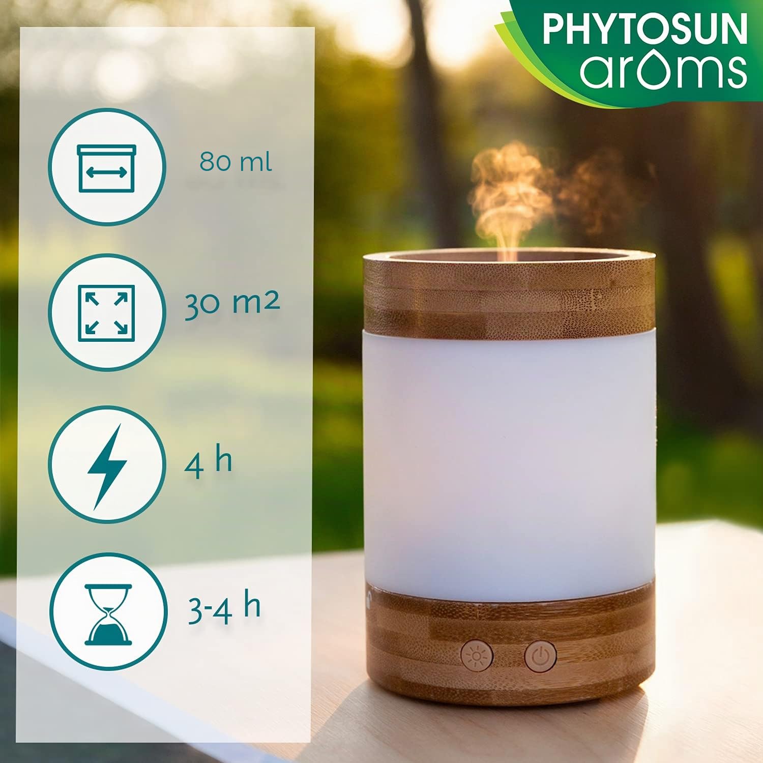Phytosun arôms - Difusor ultrasónico inalámbrico de aceites esenciales - EasyGo - Nomad, funciona con batería