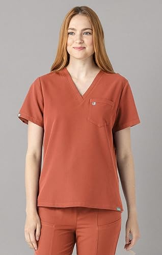 Miniatura 7 de Mediclo Sal Essential - Camiseta médica para mujer, respetuosa con el medio ambiente, sostenible, con cuello en V, bolsillo en el pecho, ropa de