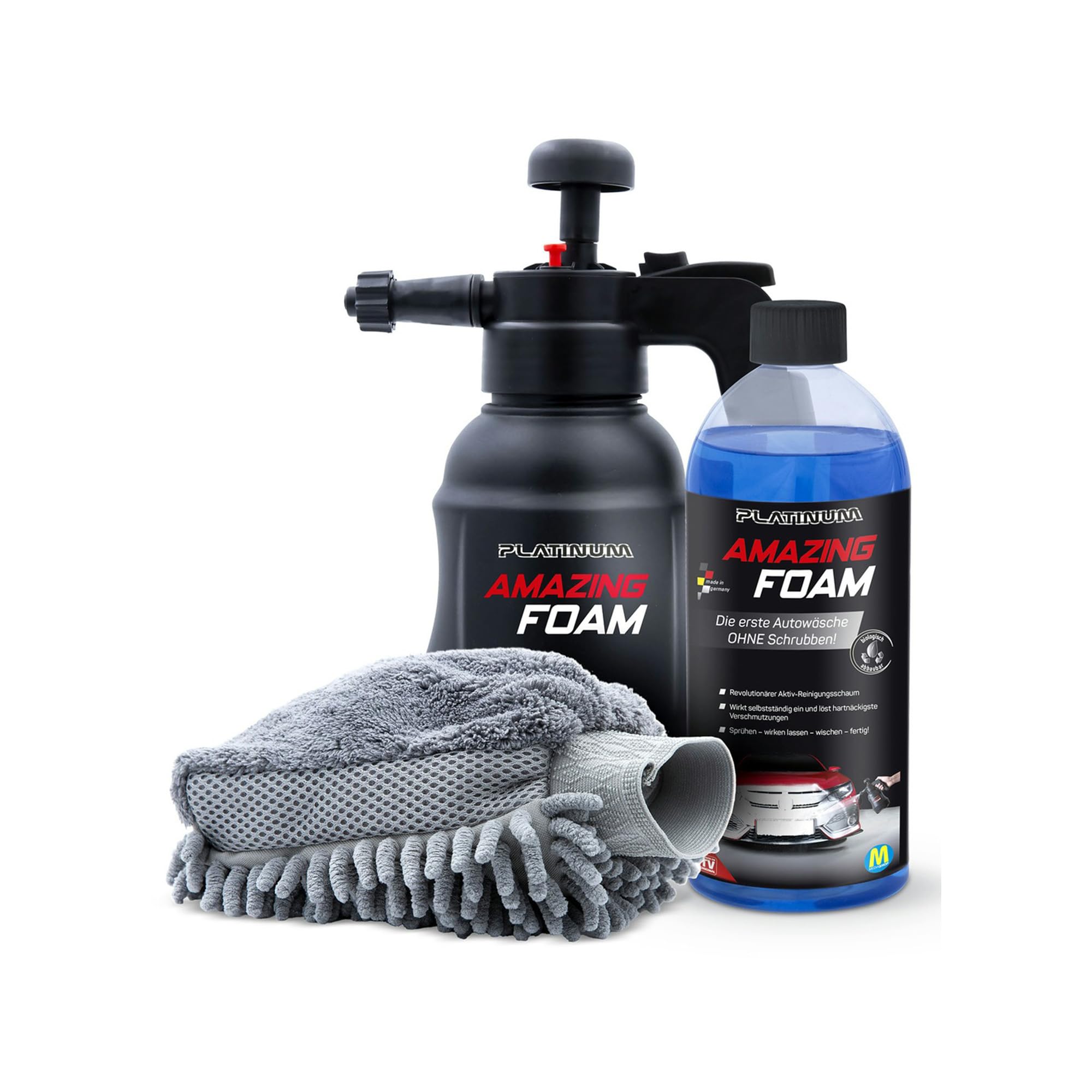 Mediashop Platinum Amazing Foam – Autoreiniger und Autopflege – entfernt hartnäckigen Schmutz & sorgt für Glanz - Cockpit Reiniger - für alle Oberflächen