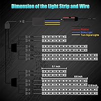 Vista 7 de Kit de luces LED de luz inferior para motocicleta SUNPIE para Davidson 12 piezas RGB con luz de freno y señales de giro para Harley Honda Kawasaki