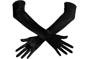 Vintage Long Opera Party Gloves 20s Satin Dress Elbow Length Silk Gloves...