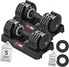 EnterSports 10kg/20kg Adjustable Dumbbells,Dumbbell Set for Saving Place, Dumbbell Weights with Non-Slip Handle, Home Gym Strength Training Equipment for Full Bodybuilding