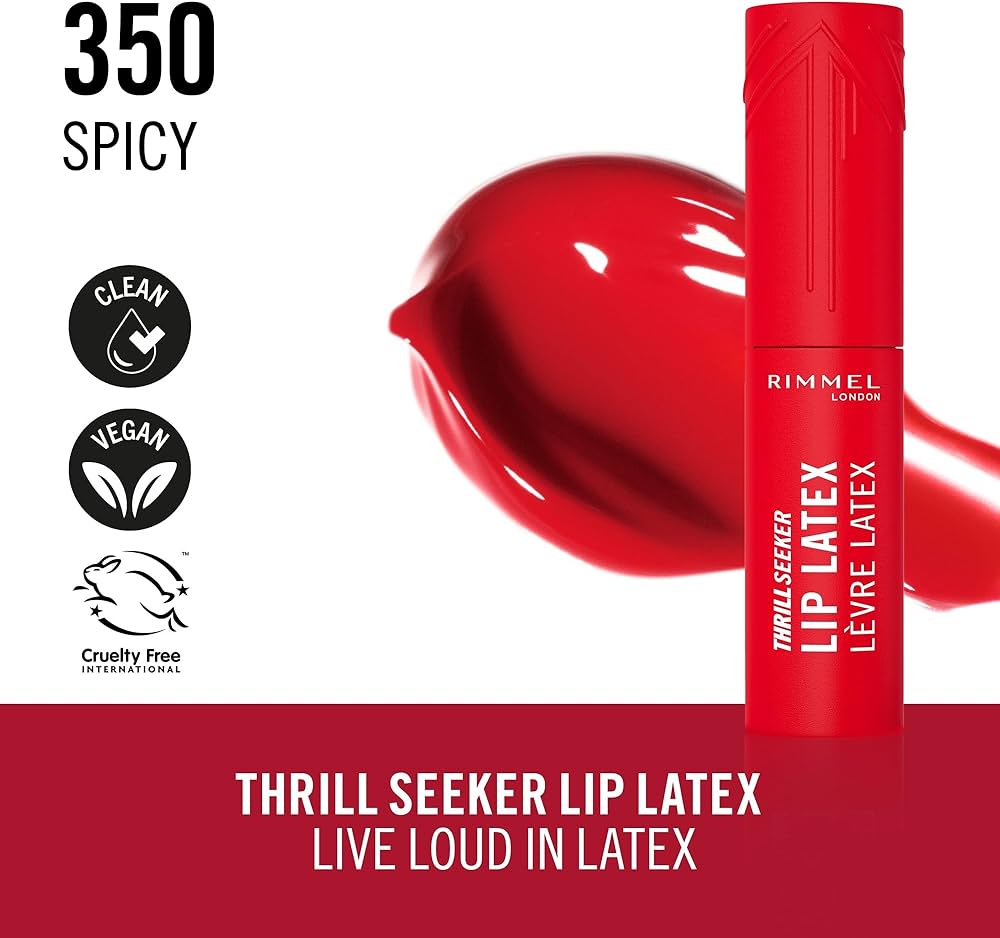Amazon.com : Rimmel Thrill Seeker Lip Latex, 350 Spicy, Liquid