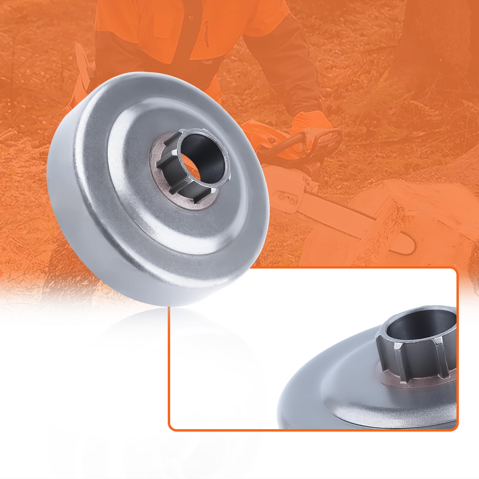 Tambor de accionamiento de embrague de cadena 3/20.3 cm-7T Kit de llanta de piñón para Husqvarna 261 262XP 254 154 EPA 257 Rodamiento de aguja de motosierra 503453902 accionamiento de bomba sin