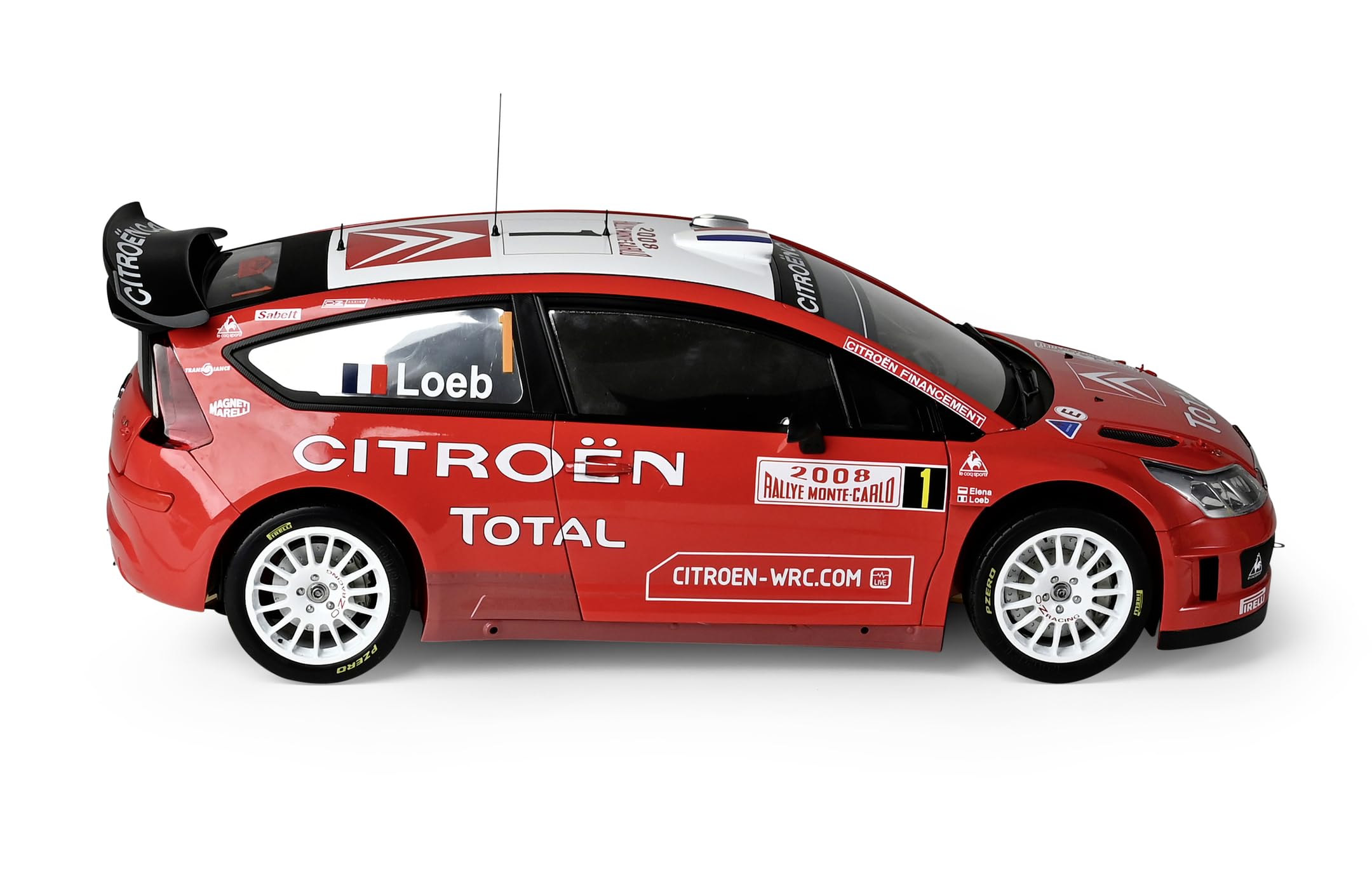 IXO Collections 1:8 1:8 IXO Citroen C4 WRC – modelarstwo, model stojący, wysokiej jakości zestaw do budowania, zestaw modelarski, funkcja oświetlenia, funkcja dźwięku, zestaw do montażu