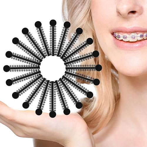 Miniatura 6 de Bandas de goma para aparatos ortopédicos, 1040 unidades de ligadura de ortodoncia negra, juntas tóricas, bandas elásticas